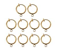 Hangsu 10 Stück runde Messing Creolen zum Aufstecken für Nicht durchbohrte Ohren, DIY Ohrringherstellung, Mithelfer Kreation, Mädchen Geschenk, Ohrring Reifen Ring Halter Armband
