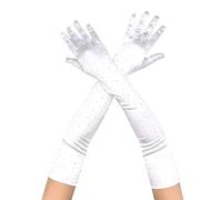 Hangsu Elegante Stretch-Handschuhe, Hochzeit, Brautjungfern, Netz-Fäustlinge für Tänzer und Sänger, 2 Stück, weiß, Dimension:55×10cm/21.65×3.93in