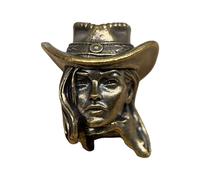 Hangsu Kupfer-Schlüsselband-Clip mit Cowgirl-Motiv, kompakte Überlebensausrüstung für Wandern und Ausrüstung, rostbeständige Camping-Perlen