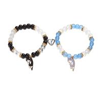 Hangsu Set mit 2 Katzen-Charm-Armbändern, Magnetverschluss, verstellbare Paar-Handkette für Partys und Verabredungen, Persönlichkeitsarmband, Eine Größe, Wie beschrieben
