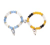 Hangsu Set mit 2 Katzen-Charm-Armbändern, Magnetverschluss, verstellbare Paar-Handkette für Partys und Verabredungen, Persönlichkeitsarmband, Eine Größe, Wie beschrieben