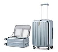Hanke 40,6 cm, 50,8 cm, 61 cm, 61 cm, 66 cm, Handgepäck, Polycarbonat, Hartschalengepäck, offener Aluminiumrahmen, Rollkoffer mit Rollen, Reisegepäck für Damen und Herren, GRAU, 24 Inch