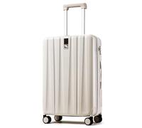 Hanke Upgrade Gepäck Koffer Mit Spinner Rädern Leichter PC Hardside Rollkoffer Mit TSA Schloss, Checked-Large 29-Zoll (Elfenbein Weiß)