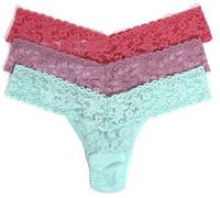 Hanky Panky 6P Low Rise Lace Thong Blau/Lila Nylon One Size Damen