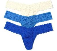 Hanky Panky 6P Low Rise Lace Thong Blau/Weiß Nylon One Size Damen