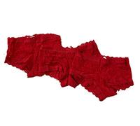 hanky panky Boyshort - Shorty, Panties Damen Unterwäsche, Lingerie Slips Damen Baumwolle, Unterhosen aus Stretch-Spitze Signature Lace Signature Lace, Color Red - Size S [3er-Pack]