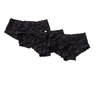 hanky panky Boyshort - Shorty, Panties Damen Unterwäsche, Lingerie Slips Damen Baumwolle, Unterhosen aus Stretch-Spitze Signature Lace Signature Lace, Color Granite - Size S [3er-Pack]