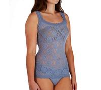 hanky panky Classic Cami - Klassisches Trägerhemd, Unterhemd Damen Spitze aus Stretch-Spitze Signature Lace, Lingerie Camisole Unterwäsche, Color Grey Mist - Size S
