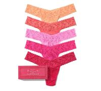 Hanky Panky Damen Signature Lace Original Rise Thong 5er-Pack, Florence/Corageous Corageous Coral/Enchanted Rose/Intuition Pink/Evening Pour
