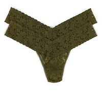 Hanky Panky Low Rise Thong - Slip mit niedriger Taille, Unterwäsche für Damen aus Spitze, elastisch, Einheitsgröße, mehrfarbig (3 Stück)