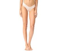 Hanky Panky Low Rise Thong - Tanga, Unterwäschen Damen Baumwolle Tiefer Schnitt, Lingerie Slip Damen aus Stretch-Spitze Signature Lace, Color Vanilla - One Size