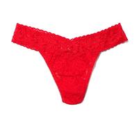 hanky panky Original Rise Thong - Tanga, Unterwäschen Damen Baumwolle Normalschnitt, Lingerie Slip Damen aus Stretch-Spitze, Unterhosen Signature Lace, Color Rot - One Size