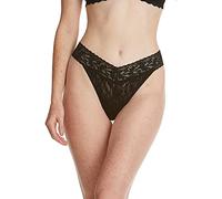 hanky panky Original Rise Thong - Tanga, Unterwäschen Damen Baumwolle Normalschnitt, Lingerie Slip Damen aus Stretch-Spitze, Unterhosen Signature Lace, Color Schwarz - One Size