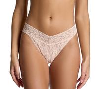 hanky panky Original Rise Thong - Tanga, Unterwäschen Damen Baumwolle Normalschnitt, Lingerie Slip Damen aus Stretch-Spitze, Unterhosen Signature Lace, Color Vanilla - One Size