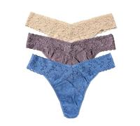 hanky panky, Signature Lace Original Rise Tanga, 3er-Pack, Einheitsgröße (32-42), Sand / Dämmerung / Sturm, Einheitsgröße