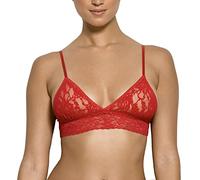 hanky panky Triangle Bralette - Bustier Damen, Dreieck-Bralette aus Stretch-Spitze Signature Lace, Lingerie Damenwäsche Zero Feel, BH Ohne Bügel, Color Rot - Size XS