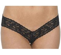 Hanky Panky Women's Signature Lace Low Rise Crotchless Thong Black Thongs One Size