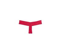 Hanky Panky Women's Signature Lace Low Rise Crotchless Thong Red Thongs One Size