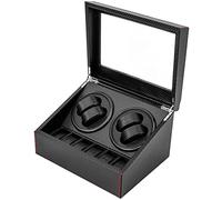 Hanmorfarbi Uhrenbeweger 10 x Abnehmbare Kisse, MDF + PU + Metall Uhrenbeweger Uhrenbox Schwarz Große Kapazität Geräuscharm elektrischen Drehtellern ausgestattet automatik uhrenbeweger, Watch Winder