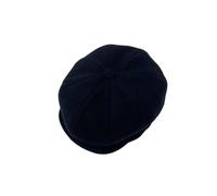 Hanna Hats Connery Cap Tweed, Herrenhut, 100 % Woll-Tweed, hergestellt in Irland (USA, Alpha, Medium, Solid Black), Einfarbig Schwarz, MEDIUM