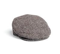 Hanna Hats Donegal Tweed Vinatge Schiebermütze für Herren, Driving Cap, Hergestellt in Irland, 100% Wolle Tweed (Grau, XL)