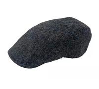 Hanna Hats Irische Donegal Touring Mütze Tweed (Graues Salz und Pfeffer mit bunten Flecken, M)