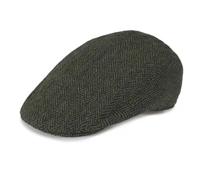 Hanna Hats Irische Donegal Touring Mütze Tweed (Grünes Fischgrätmuster, XL)