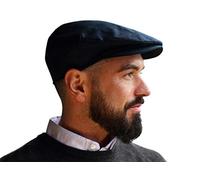 Hanna Hats Irische Vintage Leinen Flat Cap Leinen (Marine, XL)