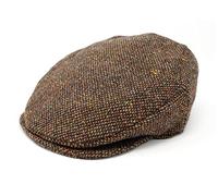 Hanna Hats Vintage Wolle Tweed Irische Flache Kappe -Braun-L