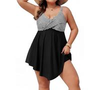 Hanna Nikole Badeanzüge für Mollige Bauchweg Damen Badeanzug Große Größen Shape Badekleid Push Up Bademode Einteiler Strandkleid Crossover Badebekleidung Mit Badeshorts Schwimmanzug