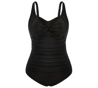 Hanna Nikole Große Größen Bauchweg Einteilige Bademode Damen Push Up Einteilige Swimsuit Für Mollige Frauen Schwarz 46