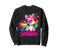 Hannah Personalisierter Name, buntes Einhorn für Damen und Mädchen Sweatshirt