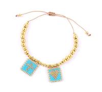 Hanomwood Modisches Liebes-Herz-Kreuz-Perlen-Hang-Tag-Armband Im Boho-Stil, Handgefertigte Gewebte Armbänder, Verstellbarer Spiralperlen-Armreif, Schmuck, Mädchen-Geschenk, Perlen, Armband