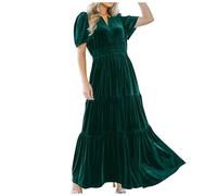 Hanraz Abendkleider kurz, Outlet Angebote, Cocktailkleid Damen Rotes Samt V-Ausschnitt Cocktailkleid Partykleid Festliche Elegant Vintage Abendkleider Weihnachtskleid