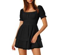 Hanraz bohemian kleidung damen, Sommerkleid Damen Leicht - Boho Kleid Luftig Cocktailkleid Casual Freizeitkleid Party Strandkleid Wickelkleid Retro Tunika Kleid Blusenkleid Strand Elegant Partykleid