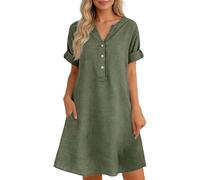 Hanraz bohemian kleidung damen, Sommerkleid Damen Leicht - Boho Kleid Luftig Shirtkleid Elegant Strandkleid Casual Wickelkleid Blusenkleid Hochzeit Partykleid Freizeitkleid Retro Strand Cocktailkleid