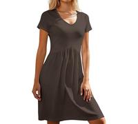 Hanraz bohemian kleidung damen, Sommerkleid Damen Leicht - Boho Kleid Retro Shirtkleid Hochzeit Freizeitkleid Strand Tunika Kleid Partykleid Party Cocktailkleid Wickelkleid Casual Luftig Blusenkleid