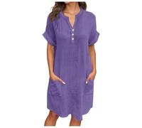 Hanraz boho kleidung, Sommerkleid Damen Leicht - Boho Kleid Elegant Cocktailkleid Casual Partykleid Retro Tunika Kleid Strandkleid Strand Blusenkleid Shirtkleid Luftig Party Freizeitkleid