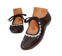 Hanraz Elegante Schuhe Damen, Ballerinas Damen Elegant - Leder Faltbar Mary Jane Ballerina Elegant Atmungsaktiv Dirndl Schuhe Ballettschuhe Bequem Walkingschuhe Flexibel Sommerschuhe Barfußschuhe