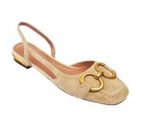 Hanraz elegante schuhe damen, Slingpumps Damen Elegant - Flach Geschlossene Zehen Sandaletten Alltag Brautschuhe Sommer Tanzschuh Festival Outfit Kittenheels Bequem Hochzeit Ballerinas