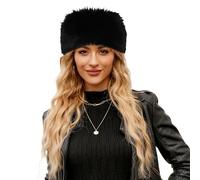 Hanraz fellmütze damen weiß, Fellmütze Damen Flauschige Russian Hat Plüsch Mütze Fell Warm Kosakenmütze Russenmütze Trapper Winter Plüschhut Pelzmütze Russische Fellhut Für Ski Reisen Outdoor