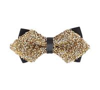 Hanraz goldene fliege herren gold, Glitzer Fliege Herren Pailletten Disco Luxuriöse Krawatte Strass-Detailing Festliches Herren-Fliege Silber Festival Accessoires Für Karneval Fasching Motto Party