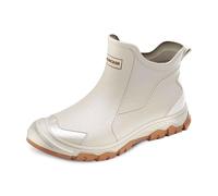 Hanraz Gummistiefeletten Damen, Gummistiefel Herren Damen Sports rutschfest Gummischuhe Regenschuhe Wasserdicht Outdoor Angelstiefel Schwarz Boots Bequem Gartenstiefel Regenstiefel