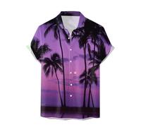 Hanraz Hemd Herren Kurzarm, Hawaii Hemd Männer Freizeit Casual Kurzarm Sommerhemd Hawaiihemden Sommer Bunt Blumenhemd Hawaiihemd Strandhemd Leichtes Hemden Herrenhemden