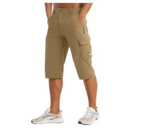 Hanraz Kurze Hose Herren, 3/4 Hose Herren Cargo Stretch Casual Dreiviertel Hose Cargo Shorts Kurz Mit Taschen Caprihose Baumwolle Sommer Kurze Hosen Outdoodr Sport Bermuda Shorts Sommerhose