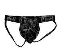 Hanraz latex hose für männer, String Tanga Männer Latex Hose Leder - Analplug Lingerie Men Bulge Retroshorts Underwear Swingerclub Outfit Gay Sexy Thong