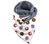 Hanraz schal dreieck damen, Dreieckstuch Damen Weihnachten Mit Motiv Bedruckte Schal Mit Knopf Weich Winter Herbstschal Lockere Weiche Halstücher Halstuch Weihnachtsschal