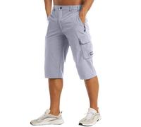 Hanraz Shorts Herren, 3/4 Hose Herren Cargo Stretch Casual Dreiviertel Hose Cargo Shorts Kurz Mit Taschen Caprihose Baumwolle Sommer Kurze Hosen Outdoodr Sport Bermuda Shorts Sommerhose