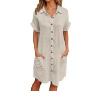 Hanraz sommerkleidung damen, Sommerkleid Damen Leicht - Boho Kleid Elegant Cocktailkleid Casual Partykleid Retro Tunika Kleid Strandkleid Strand Blusenkleid Shirtkleid Luftig Party Freizeitkleid