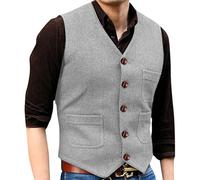 Hanraz Trachtenweste Kinder, Trachtenweste Herren Oktoberfest Outfit Hochzeit Festlich Trachtenmode Trachtenhemd Ärmellose Stecktuch Westen Strickweste Retro Musik Herrenweste Trachtensakko